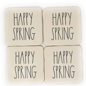 Rae Dunn Happy Spring coasters set of 4 ceramic